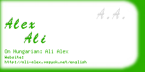 alex ali business card